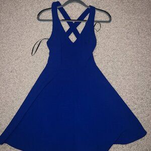 Royal/Cobalt Blue Fit and Flare Size S Mini Dress